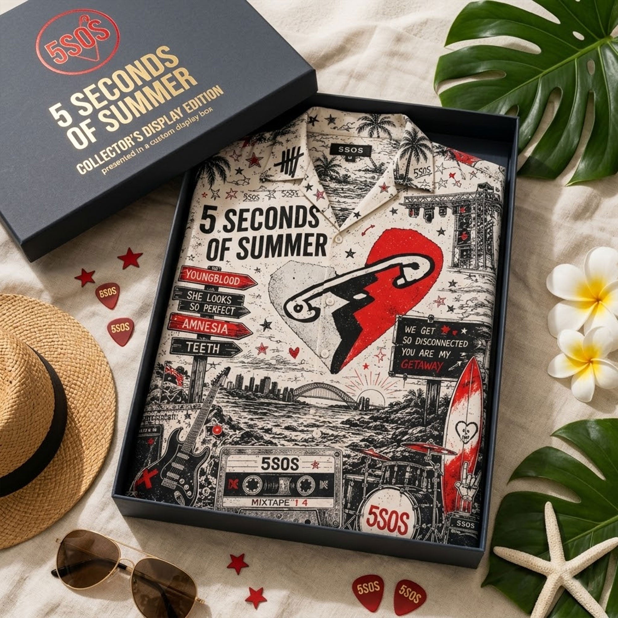 PREMIUM 5SOS HAWAIIAN SHIRT TTNL