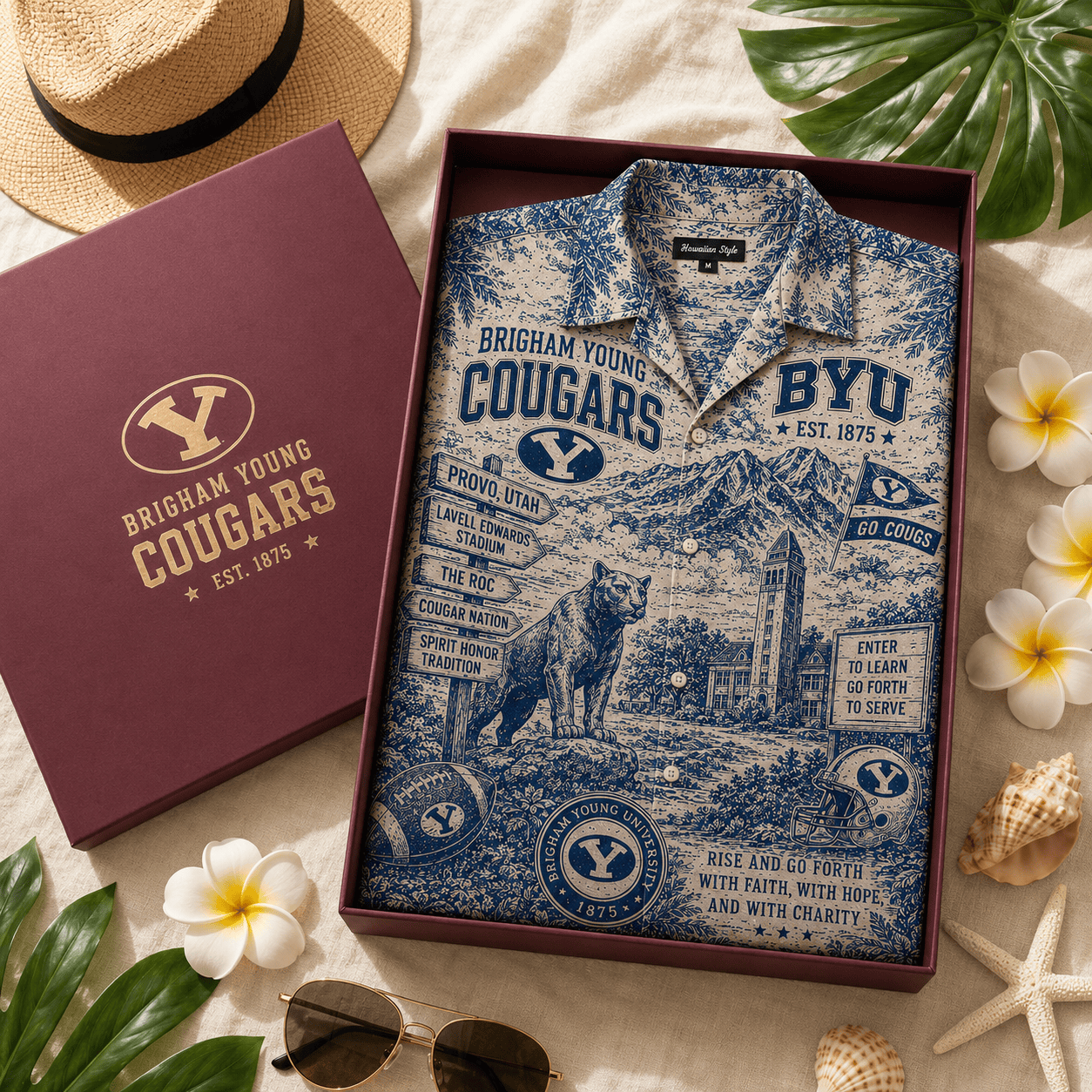 PREMIUM BYU HAWAIIAN SHIRT TTNL