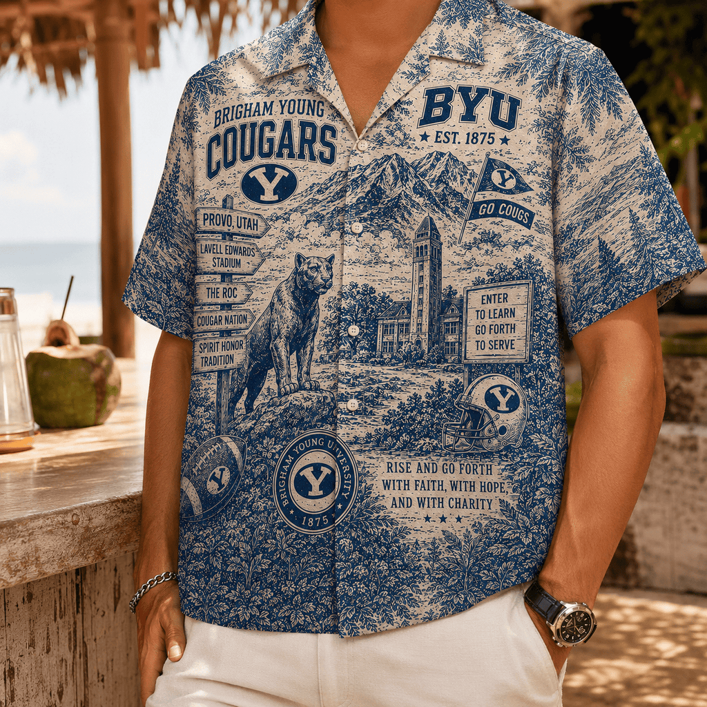 PREMIUM BYU HAWAIIAN SHIRT TTNL