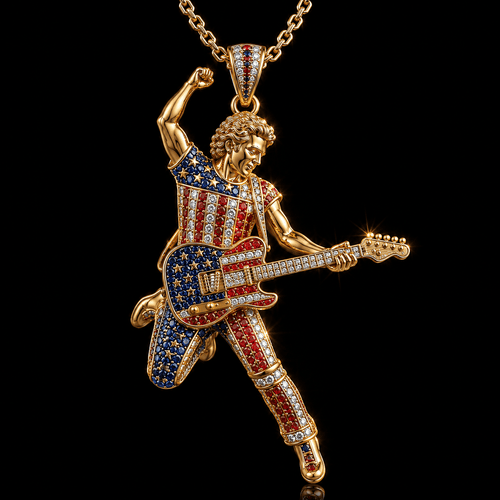 BRST Solid Gold Chain with Diamond Pendant TTTT