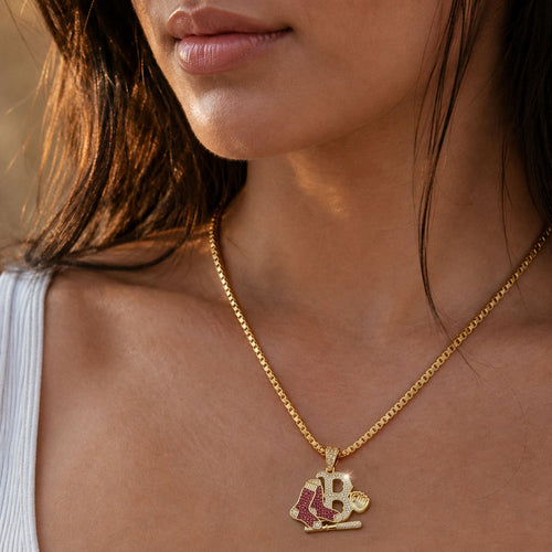 BRX Solid Gold Chain with Diamond Pendant BMD