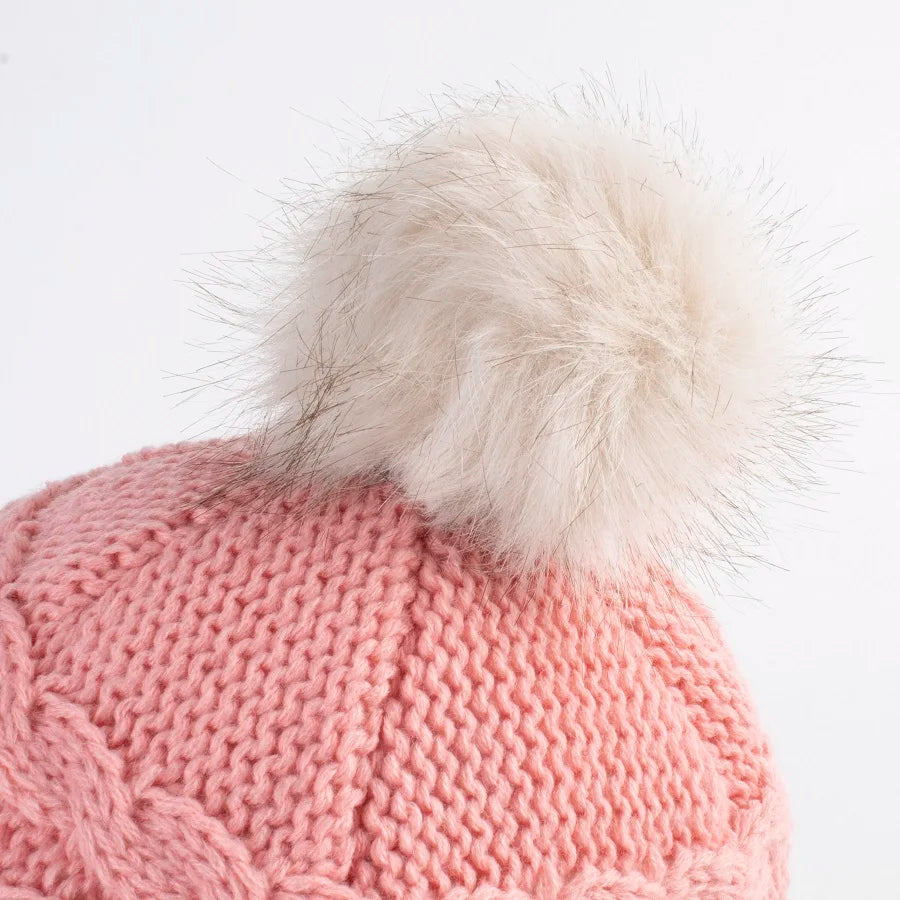 Girls Sherpa Earflaps Hat Kids Winter Hat Beanie Fuzzy Peruvian Hat