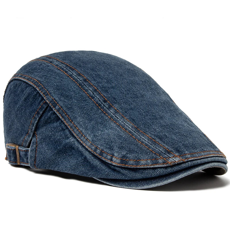 CNTANG Men's Jean Berets Summer Newsboy Hats For Women Casual Solid Color Retro Literary Forward Cap Peaked Painter Caps Boina